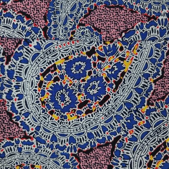 J. Crew Red Blue Paisley Pencil Skirt Lined Midi Size 8 - Picture 4 of 7